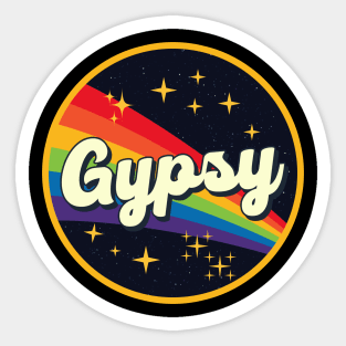 Gypsy // Rainbow In Space Vintage Style Sticker